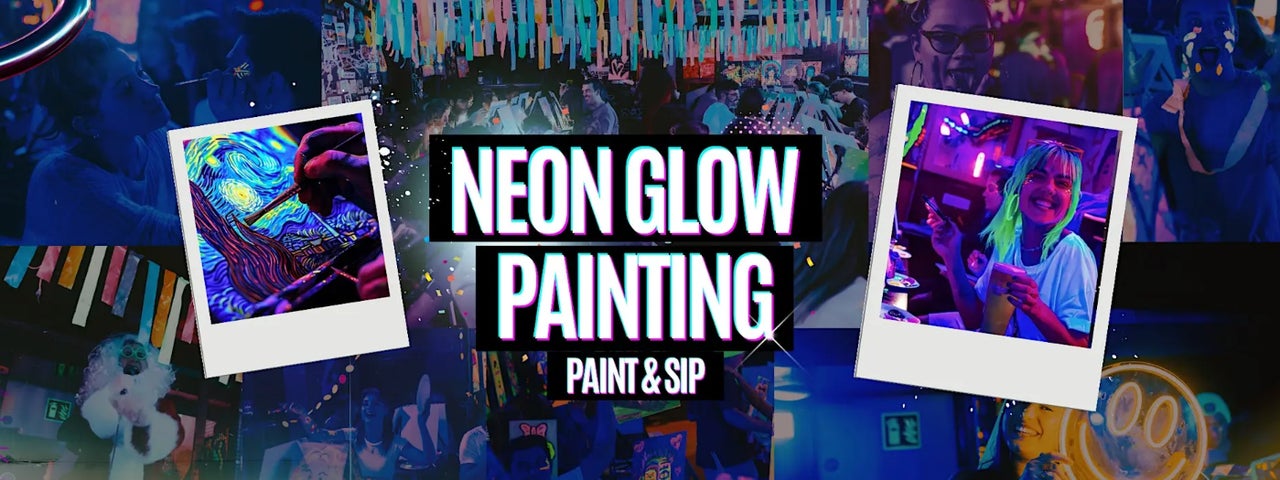 Neon Painting: Flamingos,