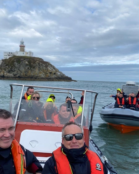 Two passenger RIBs touring Dublin Bay with Dublin Boat Tour