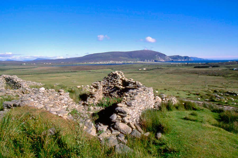 The ruins of a stone cottage on Achill Island