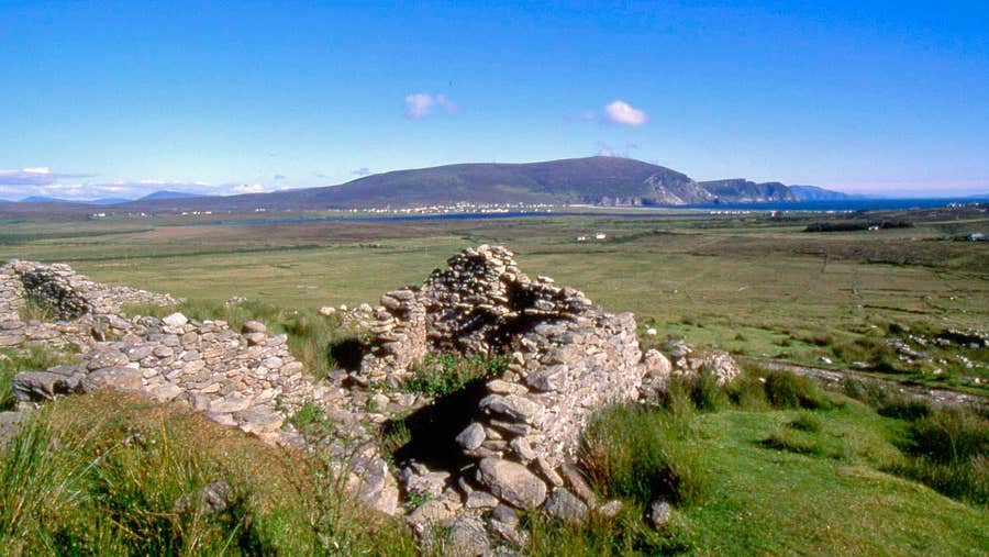 The ruins of a stone cottage on Achill Island