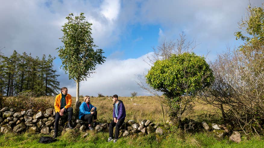 People at the Shannon Pot on the Cavan Way in County Cavan