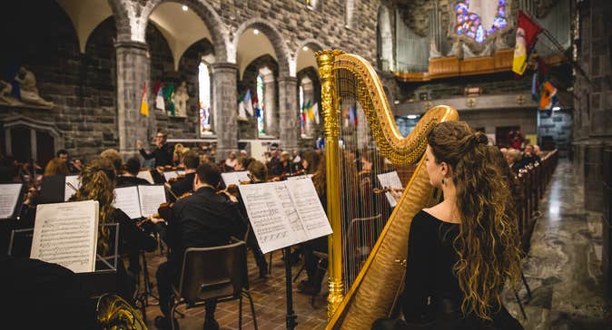 Esker Festival Orchestra perform in a church