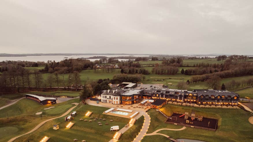Aerial view of Glasson Lakehouse in Co Westmeath