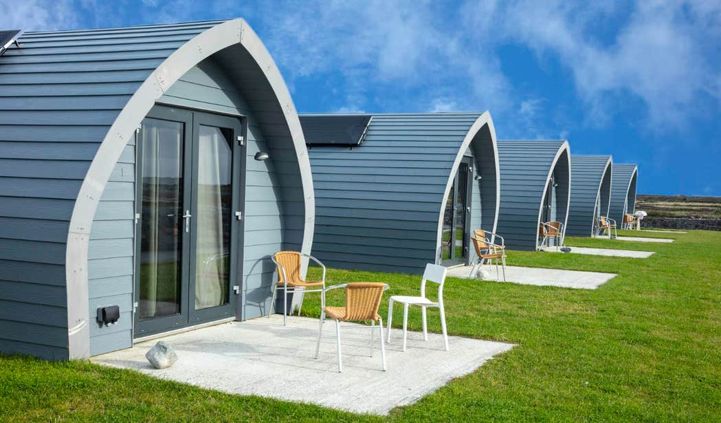 Glamping pods at Aran Islands Camping and Glamping on Inishmore, Galway.