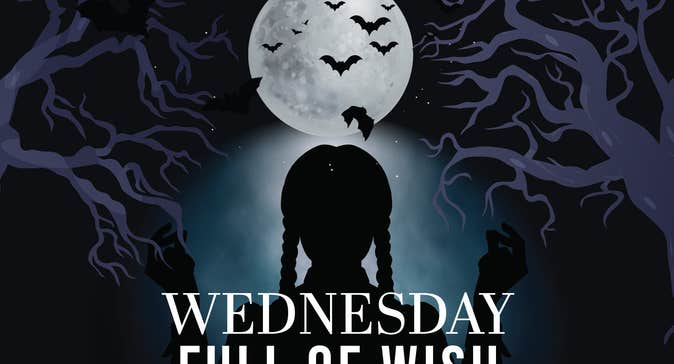 Powerscourt’s Wednesday Full of Wish Halloween fundraiser takes place on 29 Oct 2025. Dress in your best Wednesday or Halloween costume — all proceeds go to Make-A-Wish Foundation Ireland.