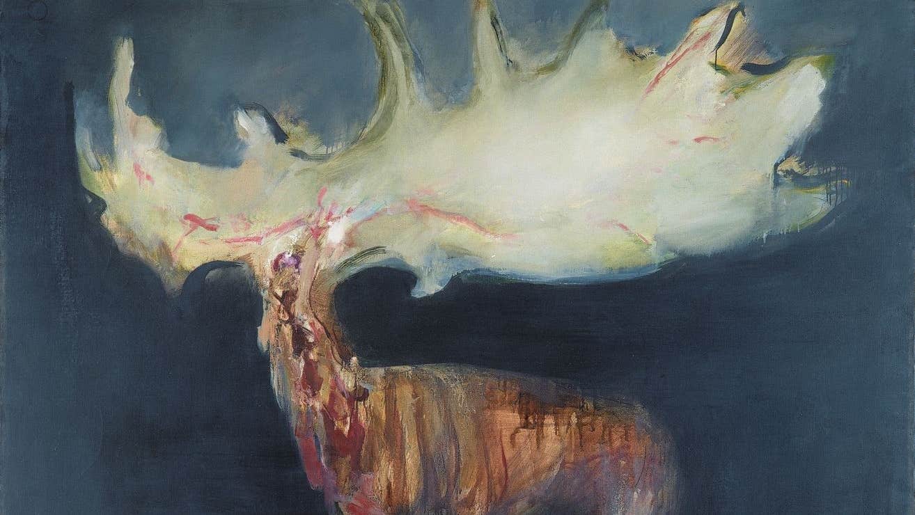 Barrie Cooke, Megaceros Hibernicus, 1983, Oil on Canvas, 168.5 x 183 cm, Collection Irish Museum of Modern Art