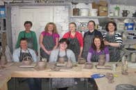 A group of people taking part in a class at Rachel Quinn Ceramics in County Sligo.