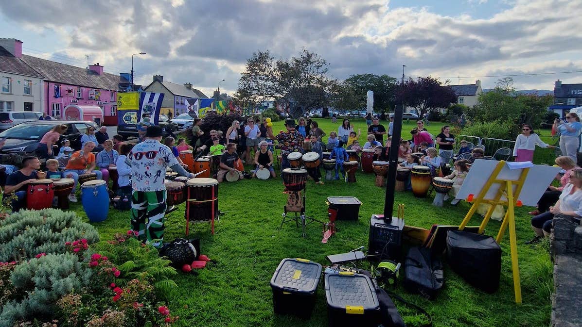 Drum dance fun in the green