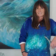 Carol Cronin artist in her gallery