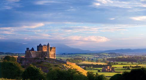 Blue skies and open green fields near The Rock of Cashel, Tipperary