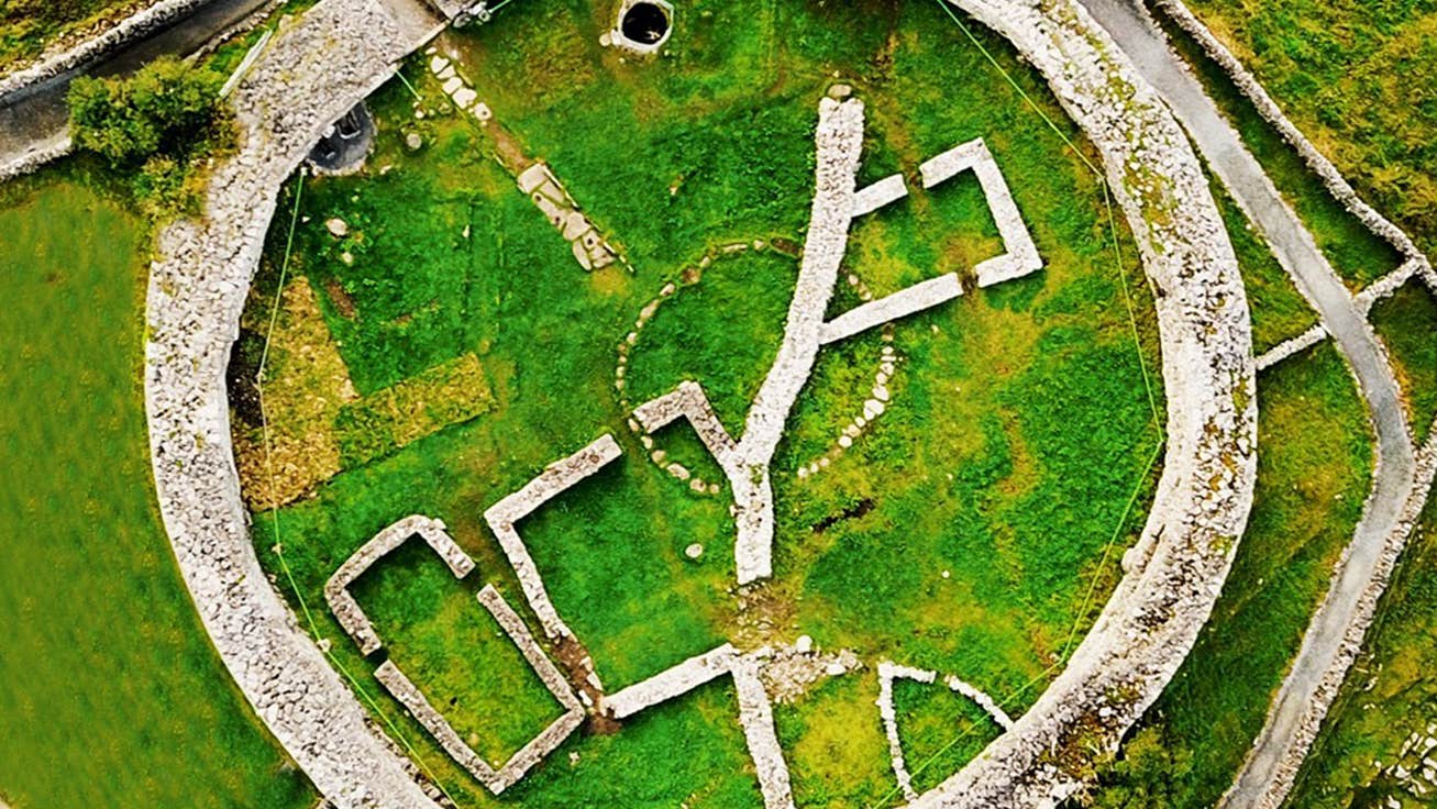 Aerial view of the Caherconnell Stone Fort