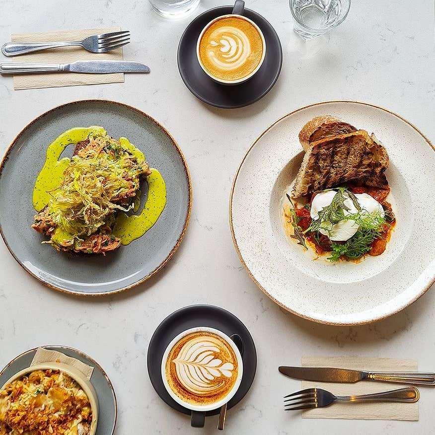 Grab a coffee or sit down for breakfast at The Bookshelf, a café located in a building that used to house the old city library.