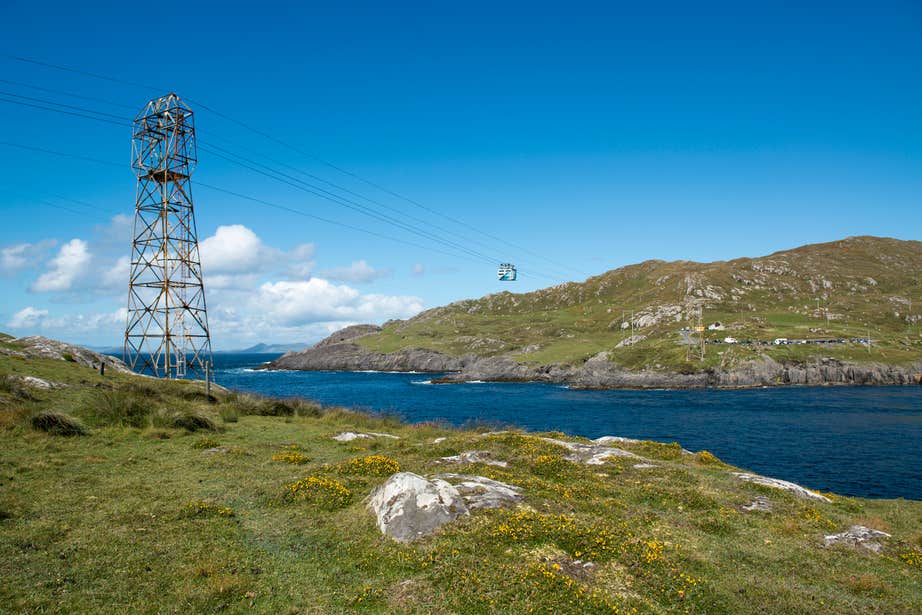 A cable-car travelling from mainland West Cork to Dursey Island