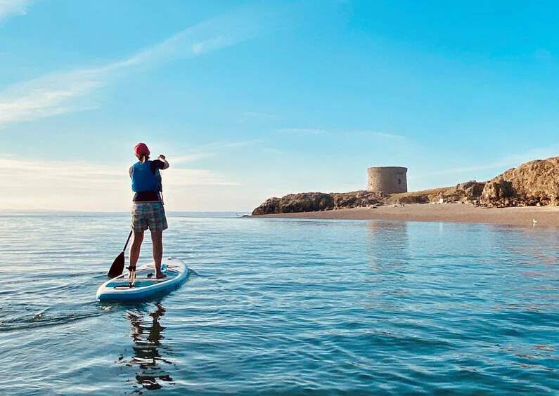 Image of a person on a stand up paddle board.