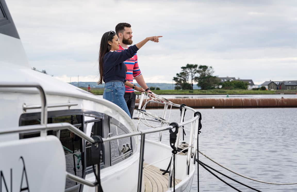 A couple on a boat tour in Kilrush, Co Clare