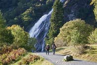 Powerscourt Waterfall with visitors