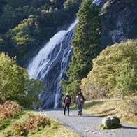 Powerscourt Waterfall with visitors