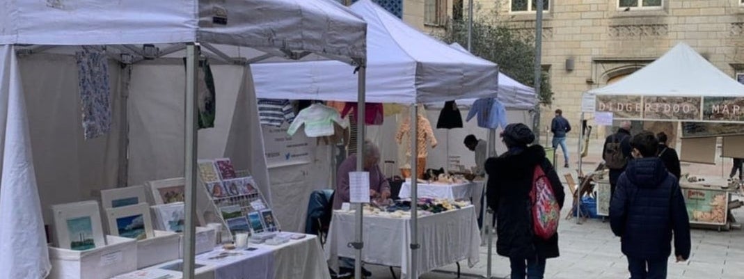 A view of stalls at the Designer Mart at the Cows Lane Market Temple Bar