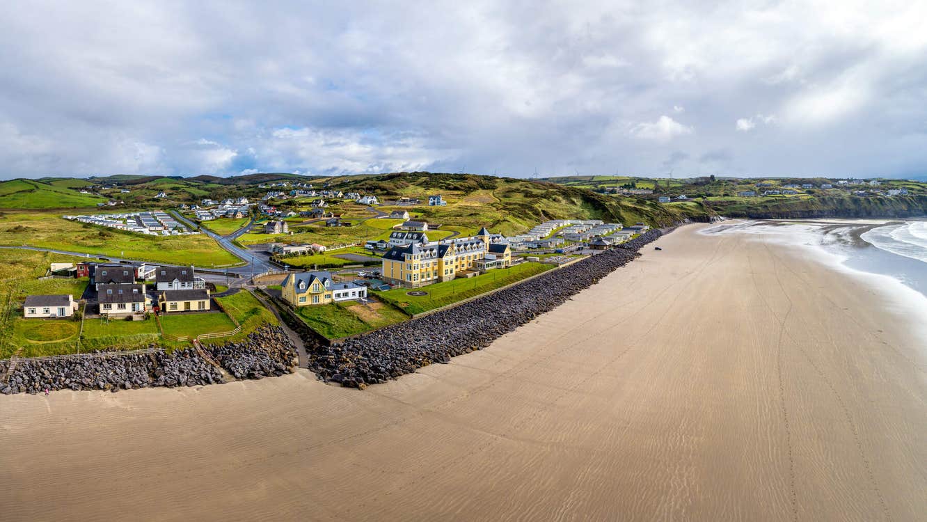 View of houses along Rossnowlagh Beach.