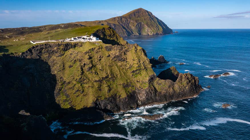 Aerial image of Clare Island in County Mayo