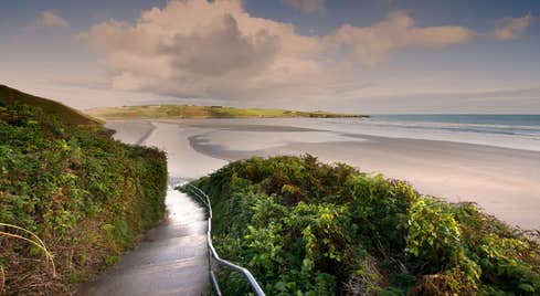 A trail leading to Inchydoney Beach, Co. Cork at sunset