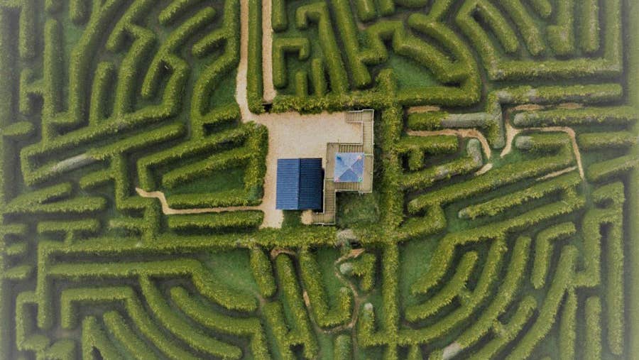 Aerial view of Kildare Maze