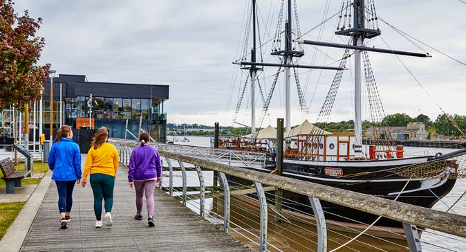 People going to visit the Dunbrody Famine Ship Experience in New Ross, Co Wexford