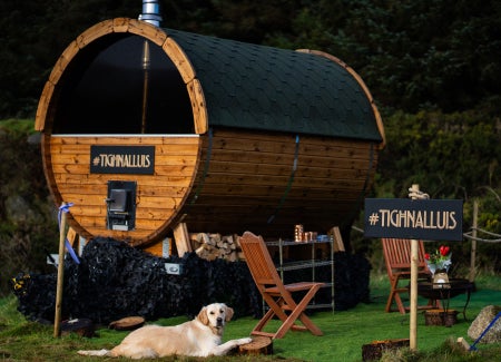 A view of an Irish Sweat House outdoor sauna