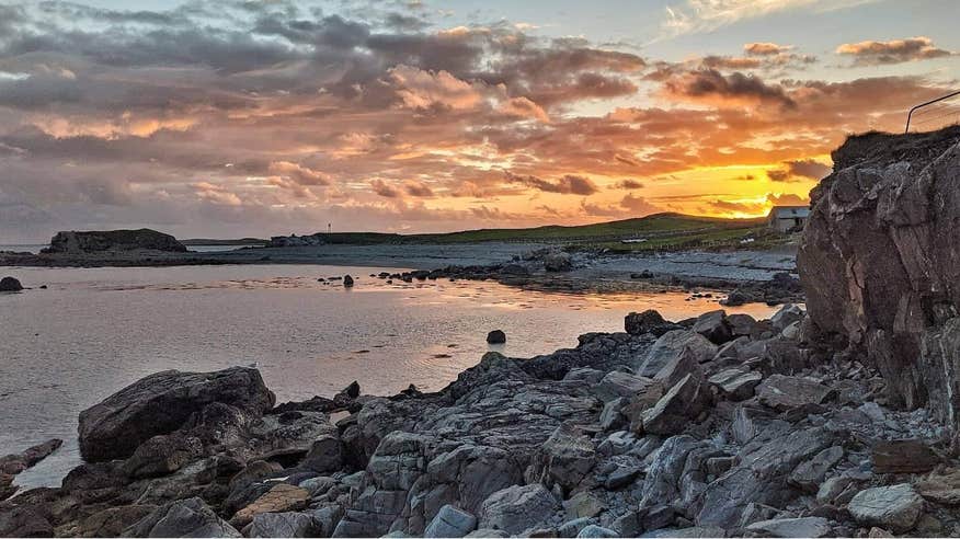 Inishbofin Island on Connemara, County Galway at sunset