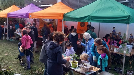 Image of the information stands available at the event
