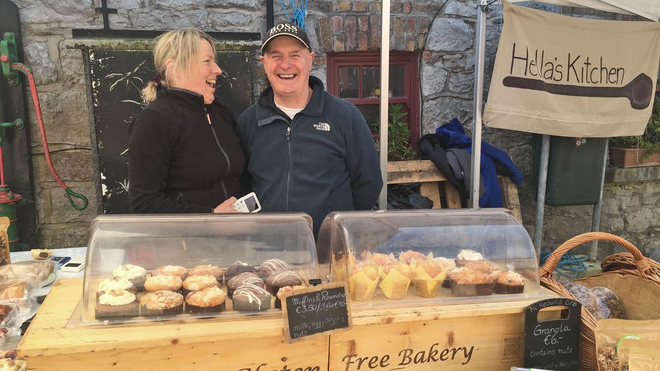 Skerries Mills Farmers Market view of McKeown's gluten free bakery stand