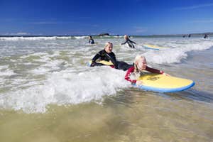 People taking surf lessons with Wild Atlantic Way Adventures in Co. Donegal