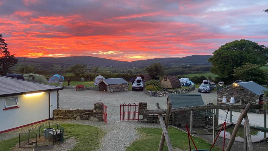 View of the park at sunset