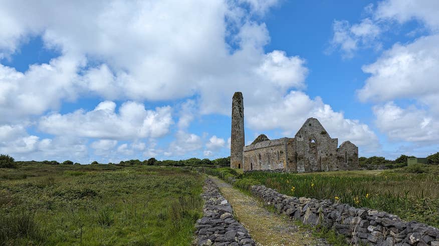 The round tower on Scattery Island in Co Clare
