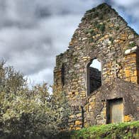 Remains of a monastic settlement on Slattery Island in County Clare.