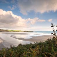 A view of blue skies and sand at Inchydoney Beach, Clonakilty, Co. Cork