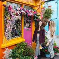 Two women exploring Kinsale in County Cork. 