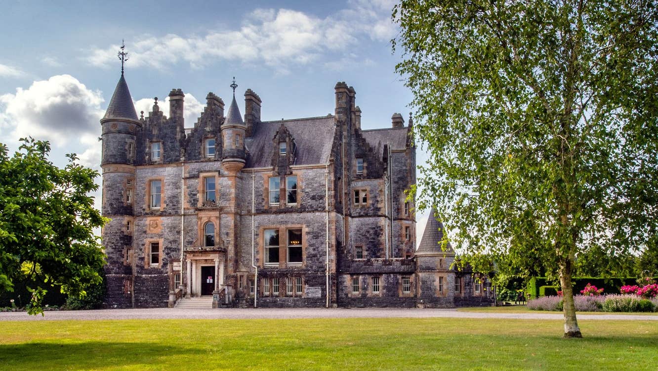 View of Blarney House and the front lawn at Blarney Castle estate