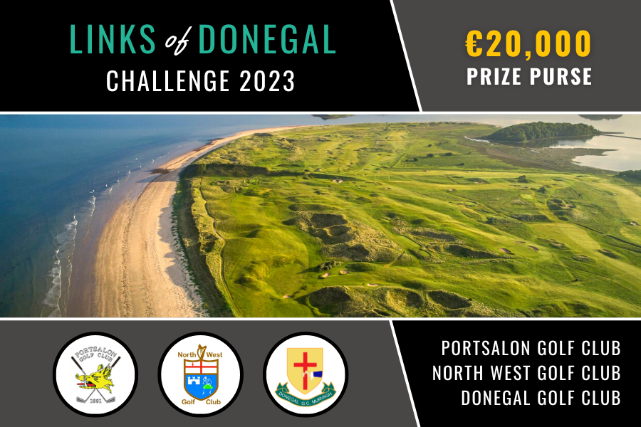 Play three days of Championship Links Golf along Donegal's Wild Atlantic Way and compete across 3 fabulous courses for your share of the €20,000 Prize Purse.