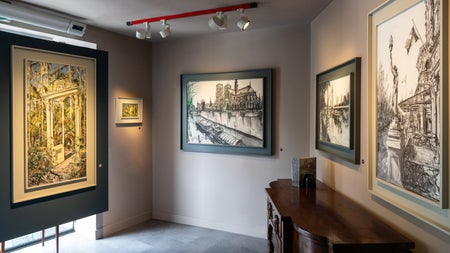 An art gallery room within the Gerard Byrne Studio Art Gallery & Artist Studio