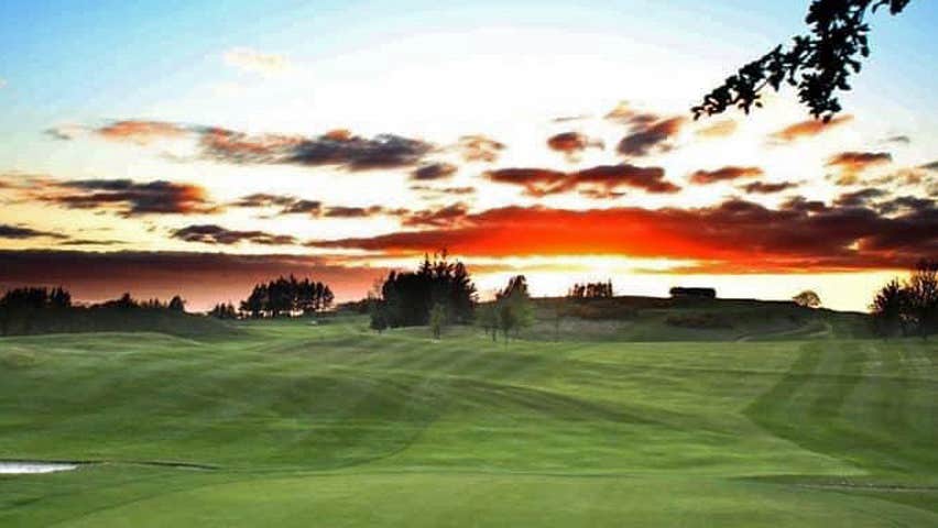 Sunset overlooking golf course