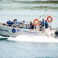 Group of people on a boat tour at sea with Kerry Aqua Terra