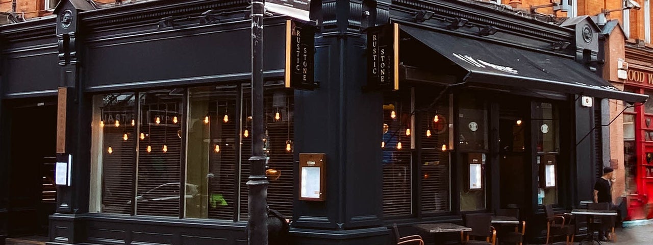 A side view of a restaurant on a street in Dublin