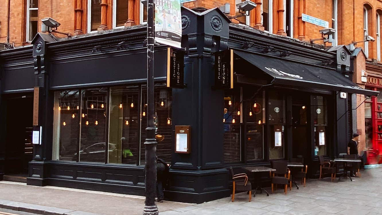 A side view of a restaurant on a street in Dublin