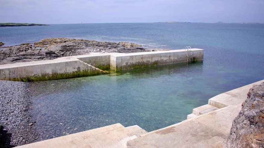 Dead Man's Pier at Rosses Point in County Sligo on a sunny day.