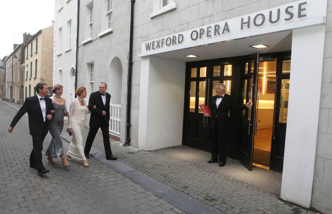 People walking into the National Opera House, Co. Wexford