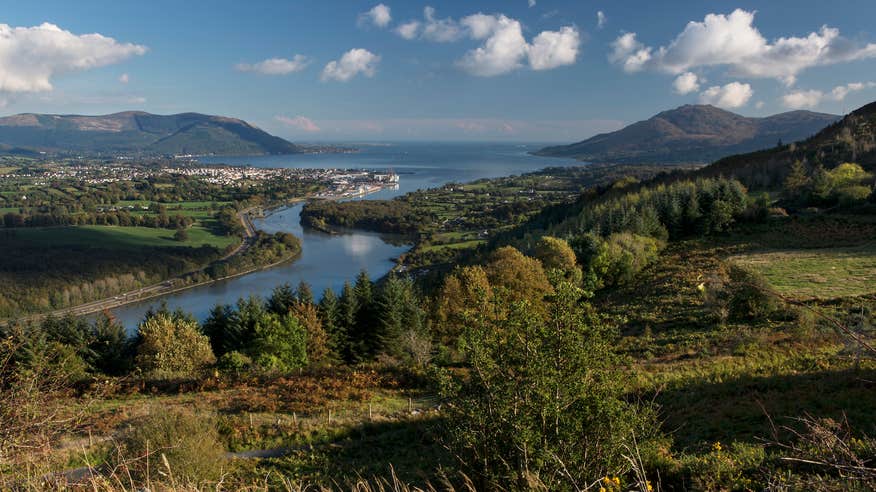 Aerial view of Carlingford Lough in County Louth