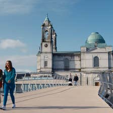 A couple walking the Old Rail Trail in Athlone, Co Westmeath