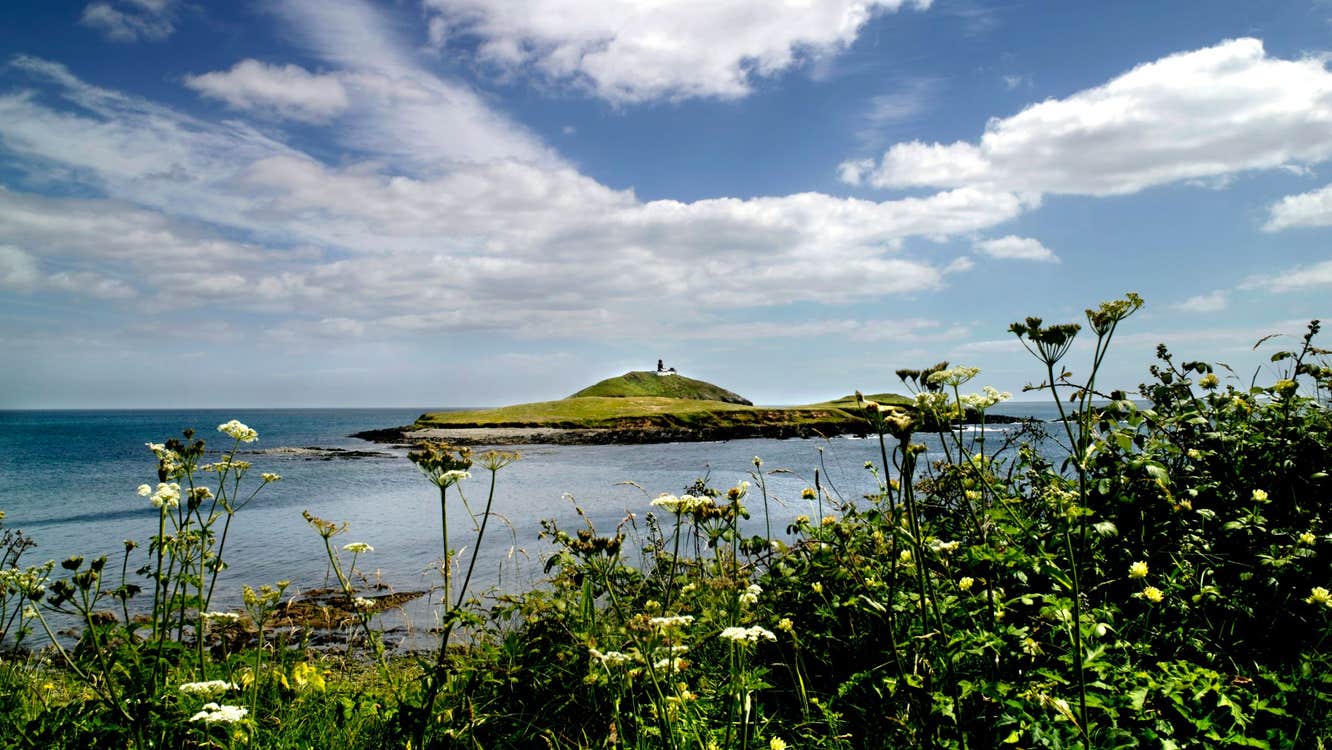 A view out to Ballycotton Island, County Cork on a sunny day