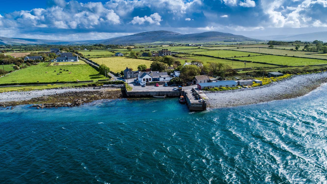 Aerial image of New Quay, County Clare.